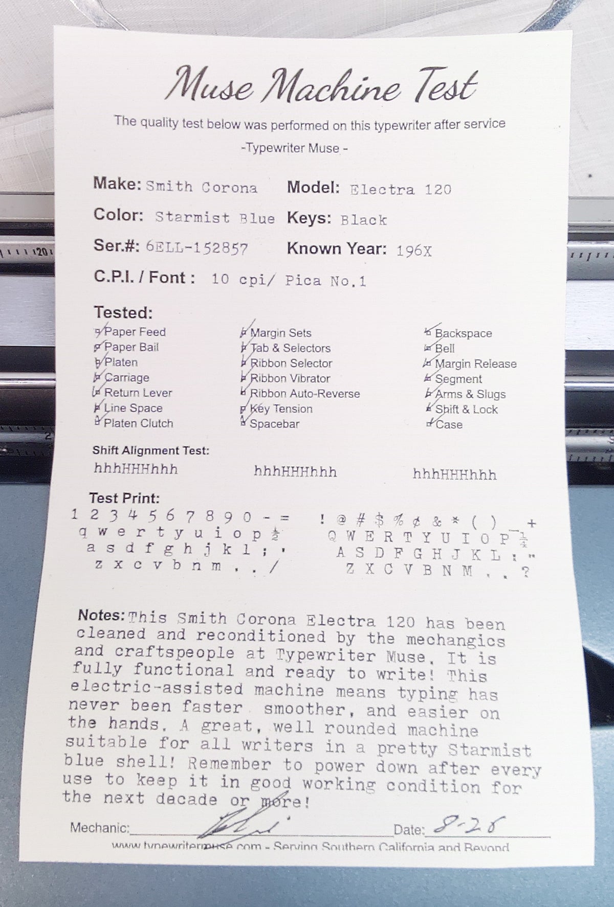 196X Smith Corona Electra 120 Reconditioned Vintage Typewriter
