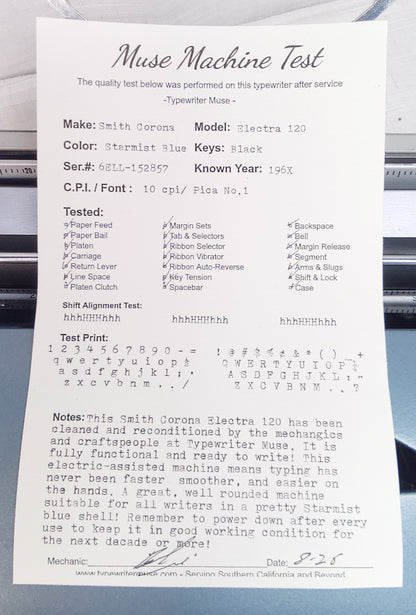 196X Smith Corona Electra 120 Reconditioned Vintage Typewriter
