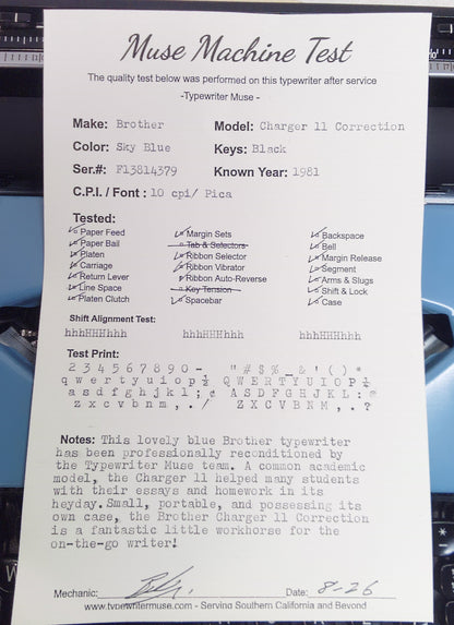 '81 Reconditioned Brother Charger 11 Typewriter